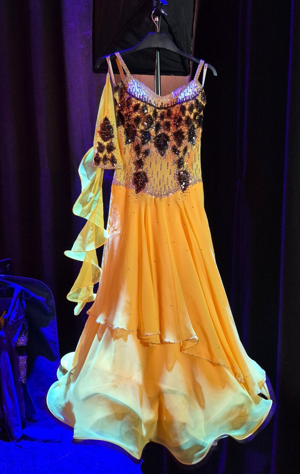 Ballroom dans jurk geel, Maat 38/40 (M), Overige typen, Geel, Ophalen of Verzenden