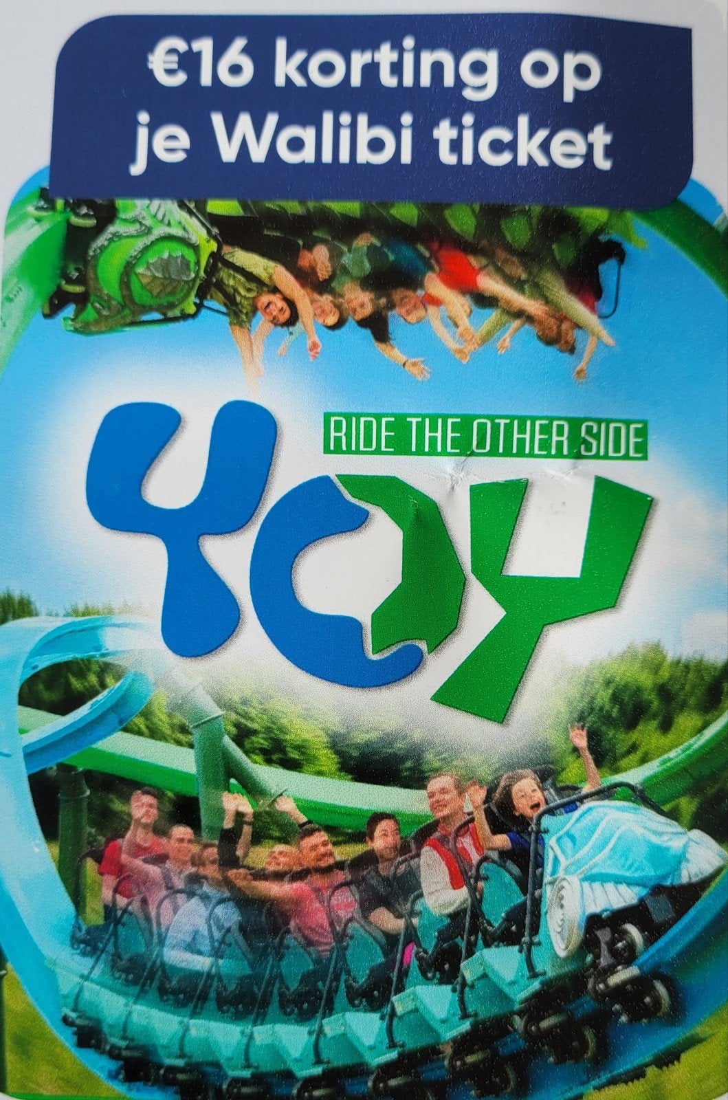 Kortingskaart Walibi voor 4 personen á €16, Ticket of Toegangskaart