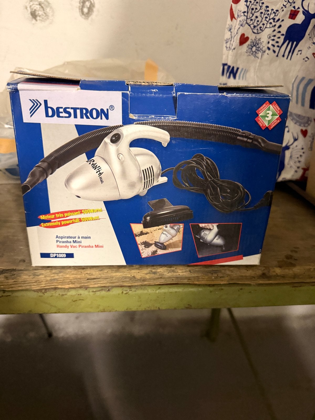 Bestron Piranha Mini handstofzuiger 500W met accessoires, Ophalen, Gebruikt, Kruimeldief, Minder dan 1200 watt