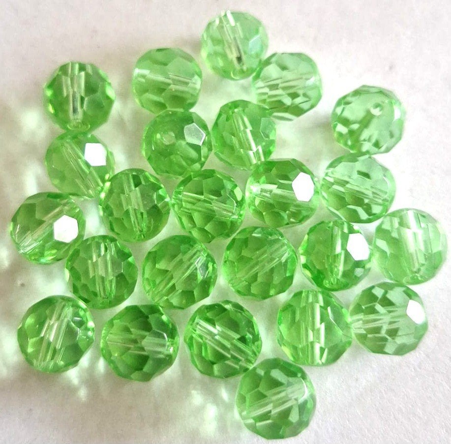 Groene facet geslepen kristal glas kralen 10 mm, Verzenden, Nieuw, Kraal