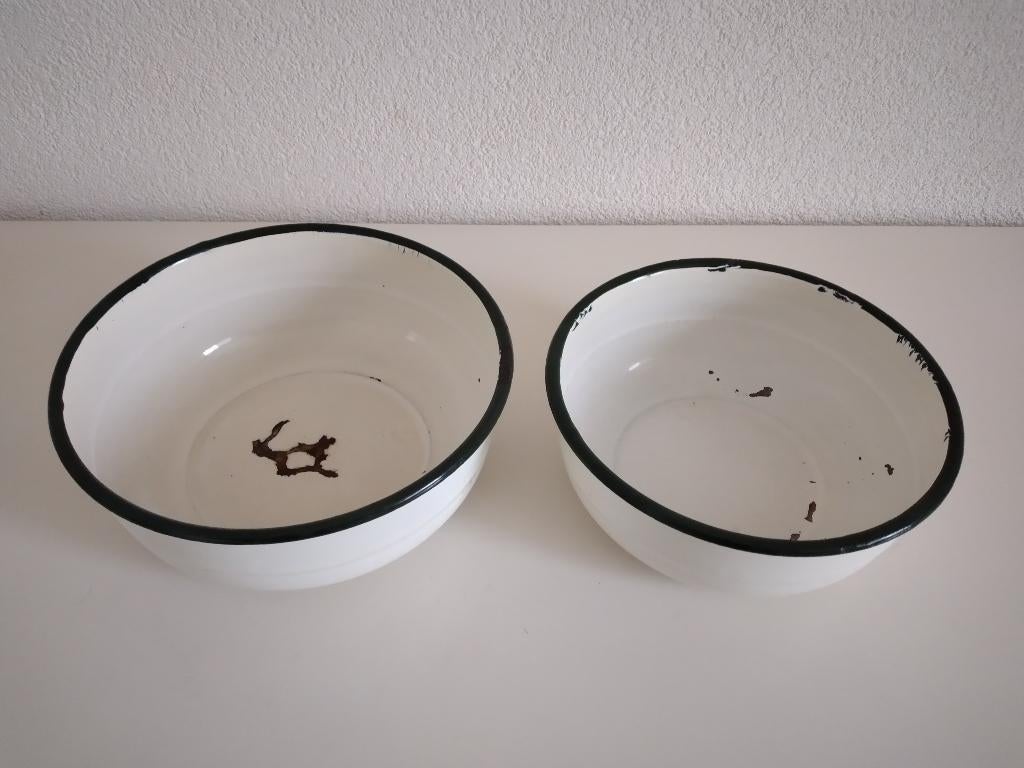 Emaile schalenset. Vintage, Antiek en Kunst, Antiek | Emaille, Ophalen of Verzenden