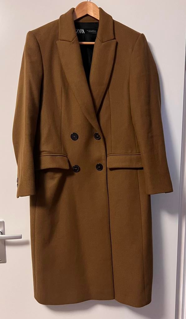 Zara bruine lange jas, mantel, jack, parka, trenchcoat, Kleding | Dames, Jassen | Winter, Verzenden, Nieuw, Maat 36 (S), Bruin