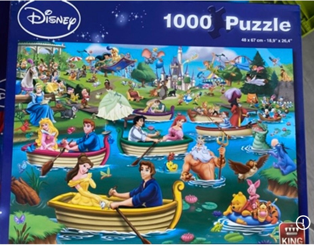Disney puzzels 1000 stukjes, Ophalen of Verzenden, 500 t/m 1500 stukjes, Gebruikt, Legpuzzel