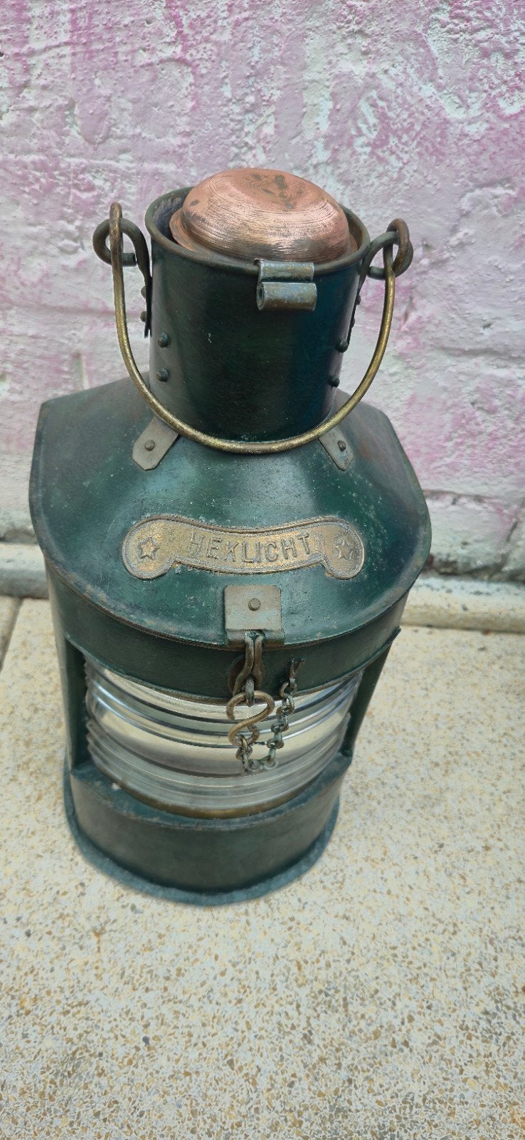 Antieke scheepslamp 'Heklicht' - Maritieme decoratie, Ophalen of Verzenden