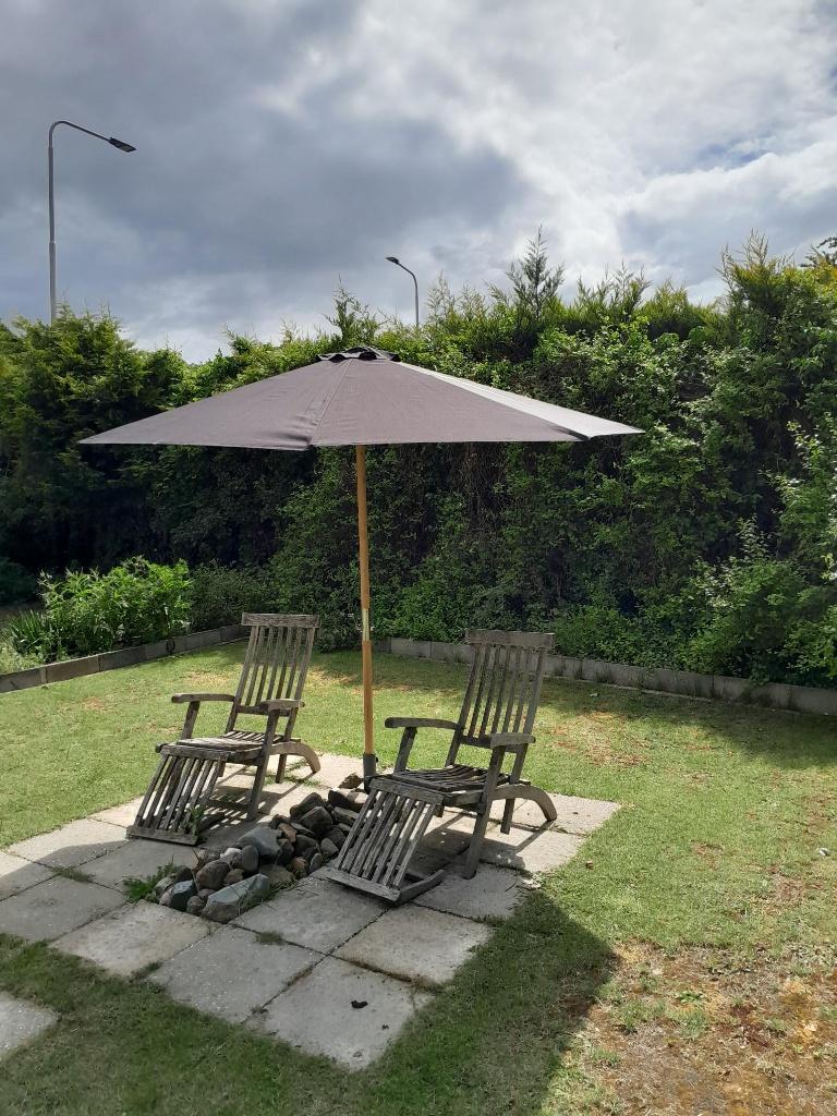 parasol te koop, Ophalen, Zo goed als nieuw, 2 tot 3 meter, Stokparasol