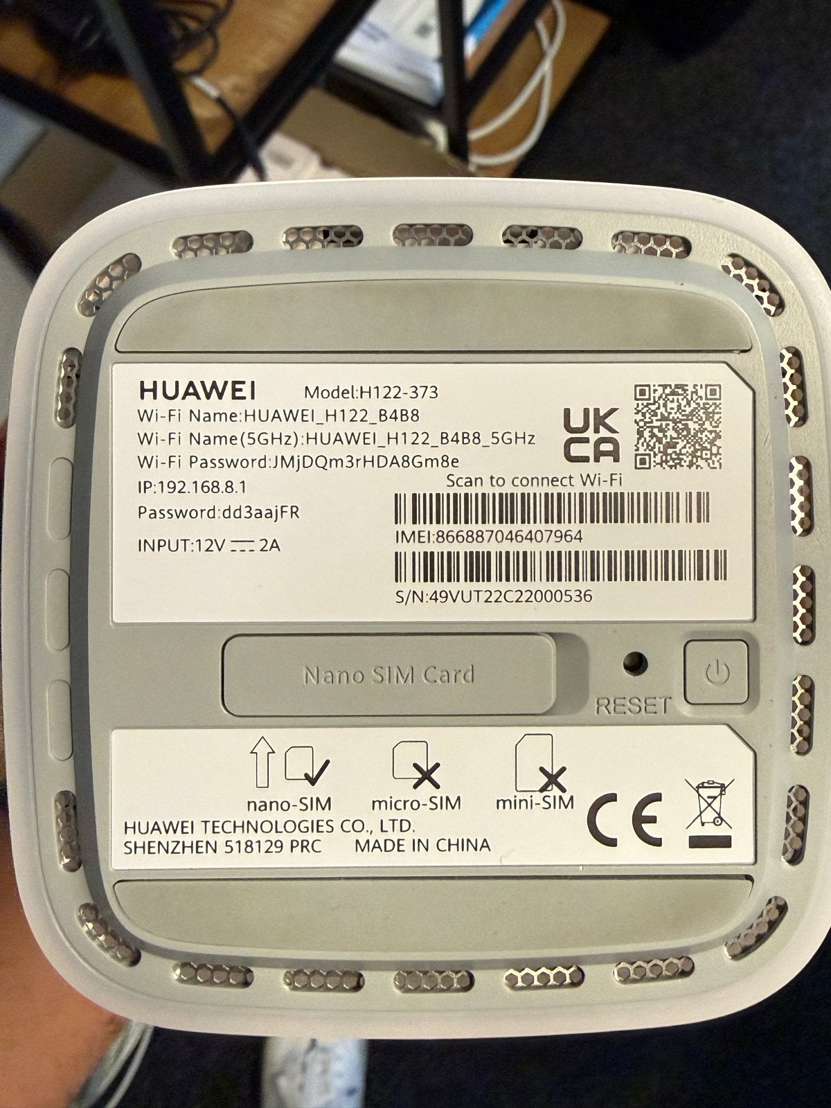 Huawei H122-373 5G CPE Pro 2 Router - Zo goed als nieuw, Computers en Software, Ophalen of Verzenden, Zo goed als nieuw, Router