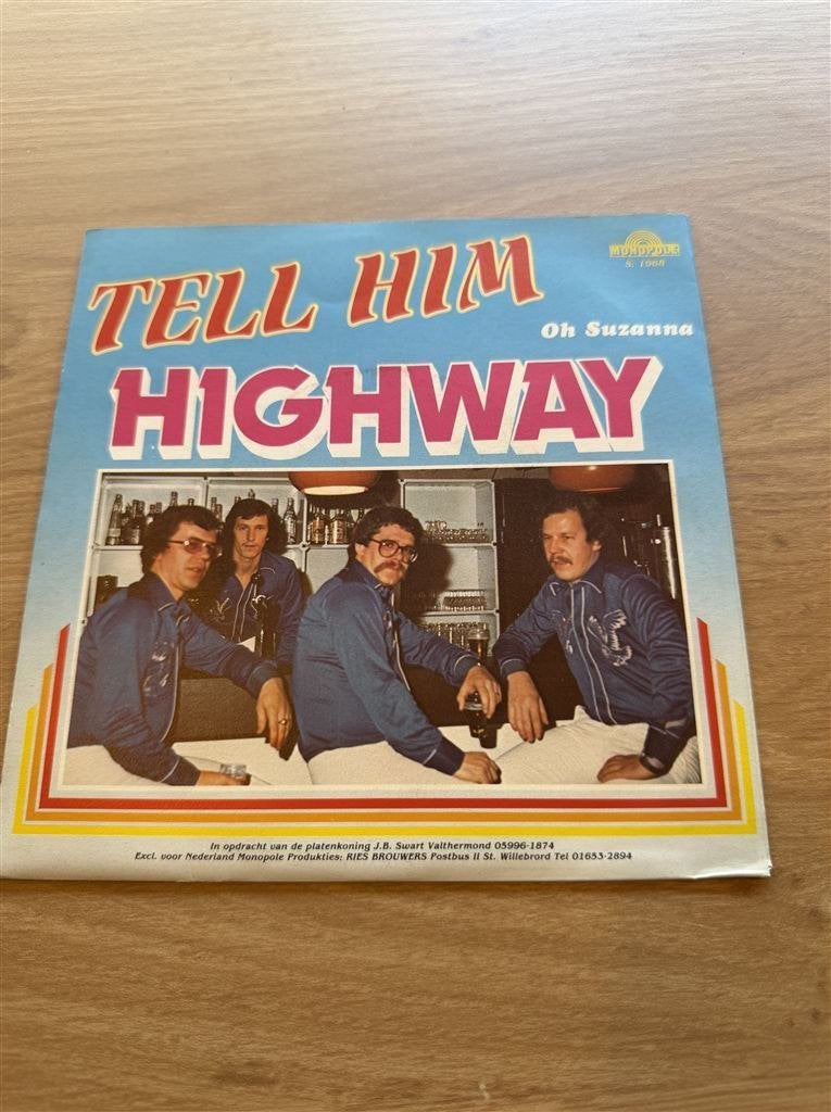 Highway - Tell Him, Ophalen of Verzenden, Zo goed als nieuw, Nederlandstalig
