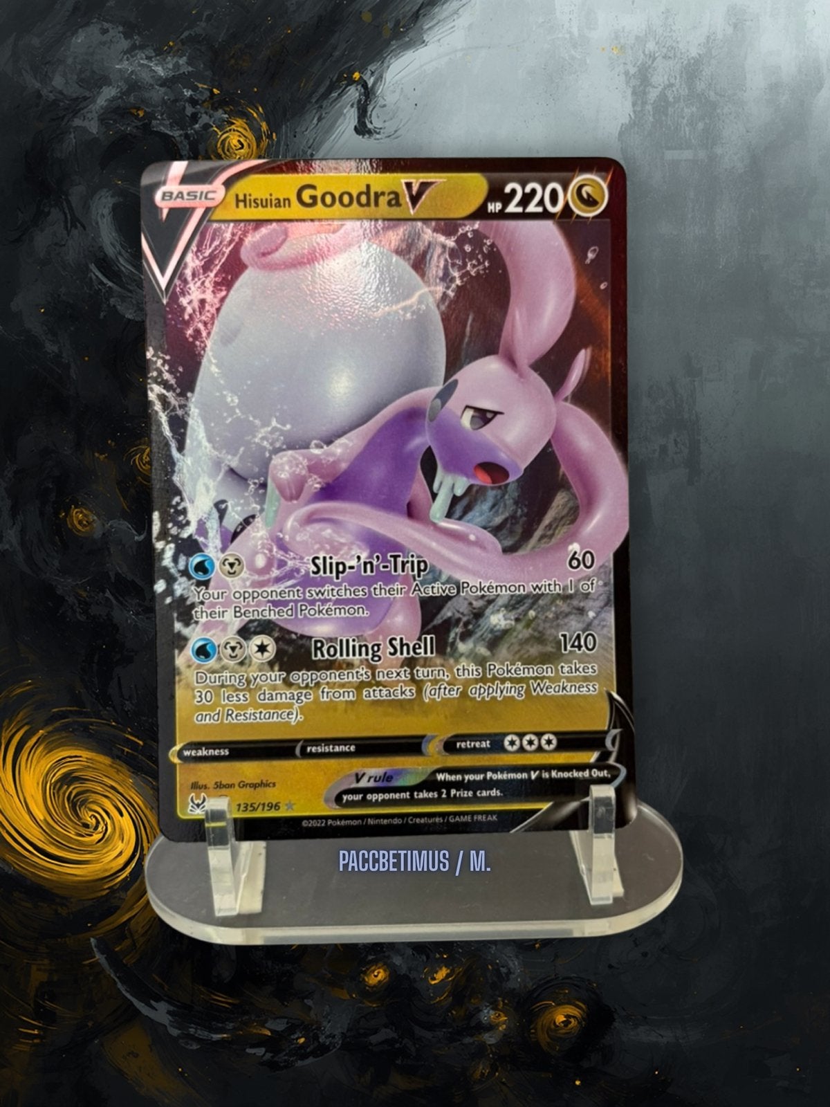 Hisuian Goodra V Pokémon kaart (135/196) - Astral Radiance, Ophalen of Verzenden, Zo goed als nieuw, Losse kaart