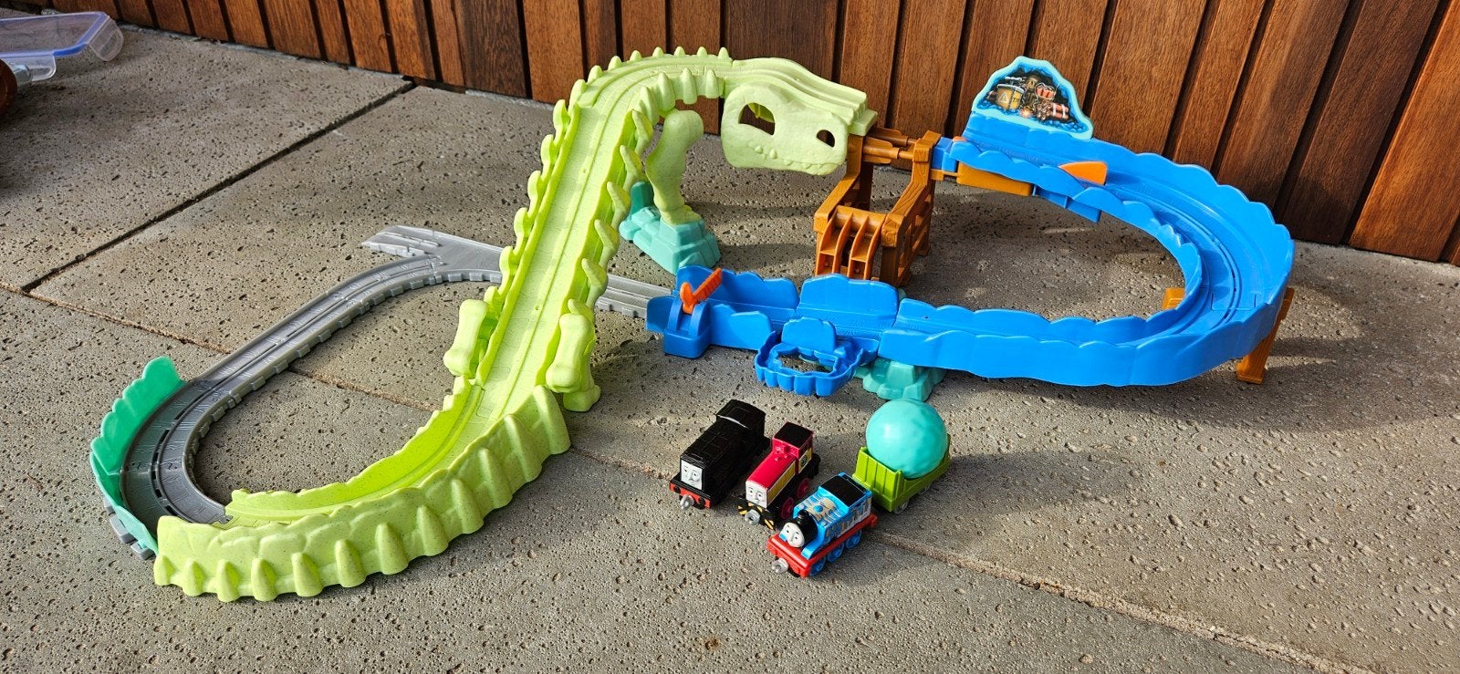 Thomas de Trein Dinosaurus Avontuur Baan met Treintjes, Ophalen of Verzenden, Gebruikt