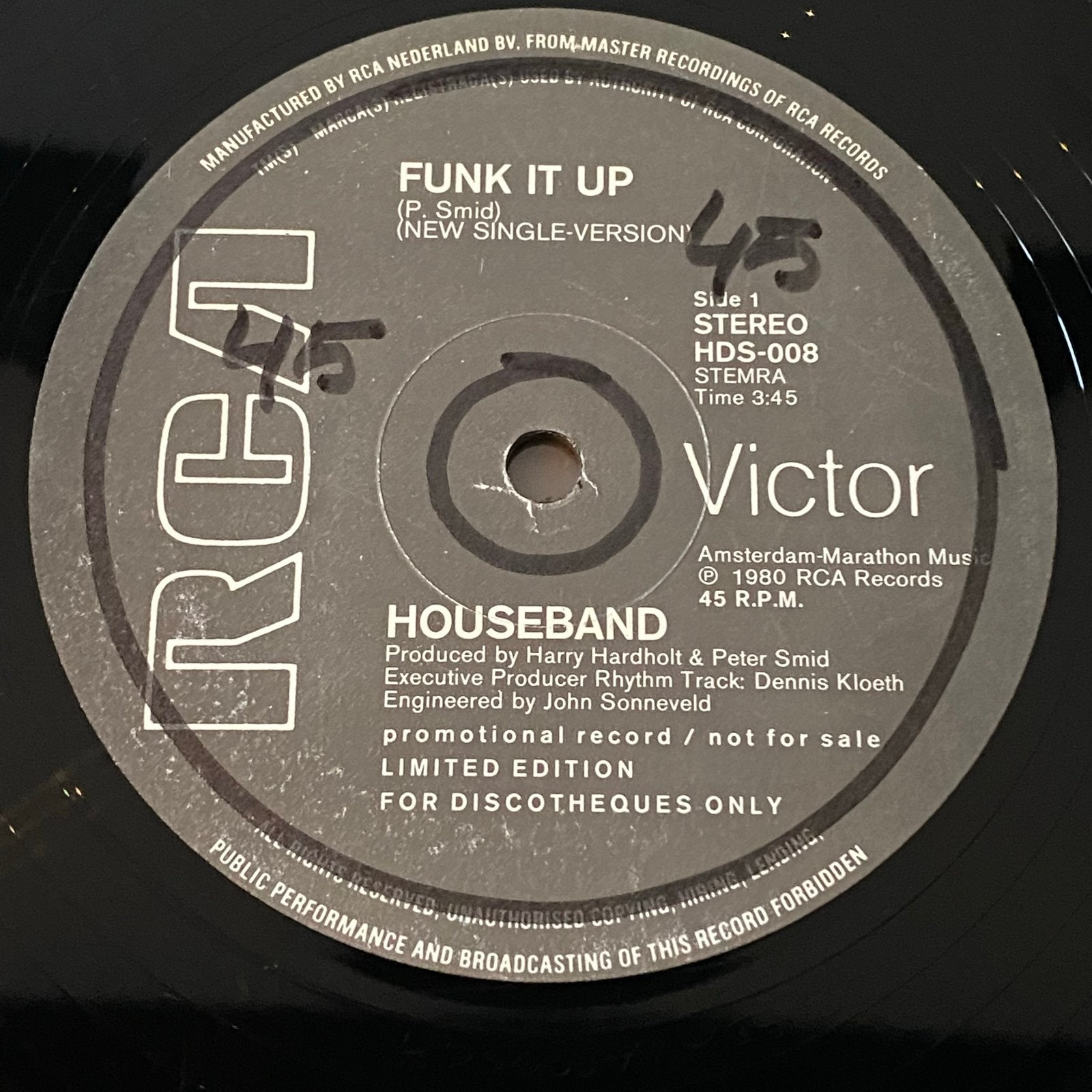 Houseband - Funk It Up (zeldzame 12-inch) 1980, Limited edition, Ophalen of Verzenden, Gebruikt, Pop