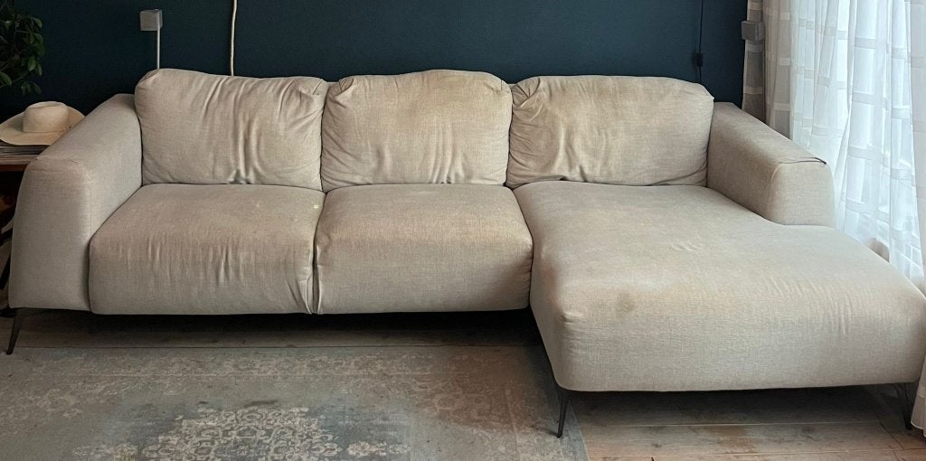 GRATIS Hoekbank met chaise longue (290 x 160 cm) | MOET WEG, Ophalen, 250 tot 300 cm, Gebruikt, Hoekbank