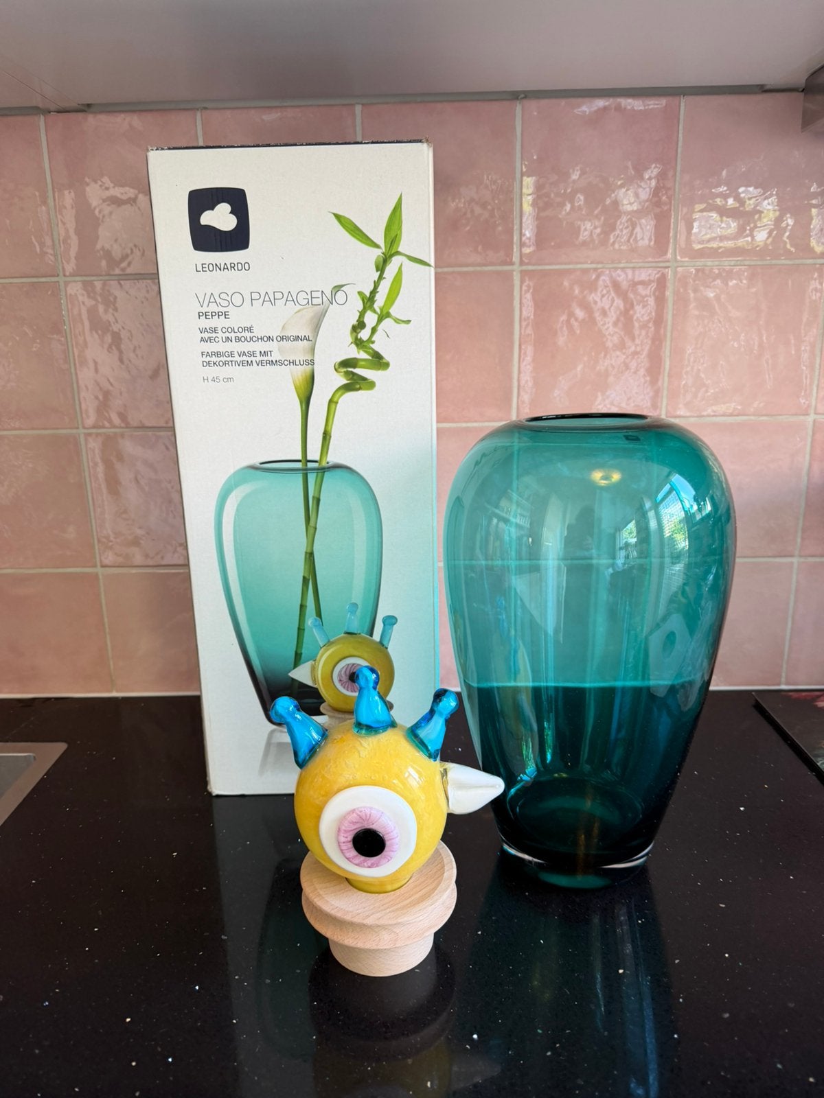 Vaas Leonardo vaso papageno nieuw, Ophalen of Verzenden, Zo goed als nieuw, Handgemaakt