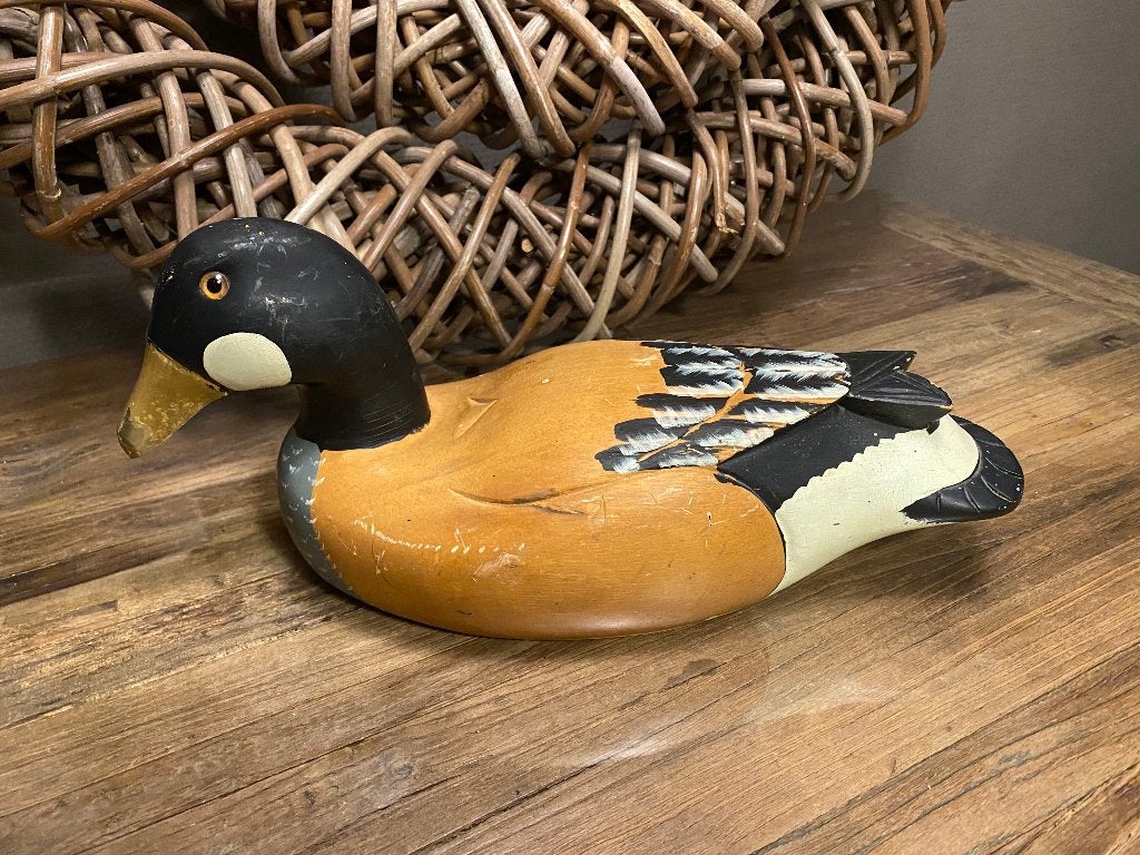 Antieke, brocante houten eend, Ophalen of Verzenden