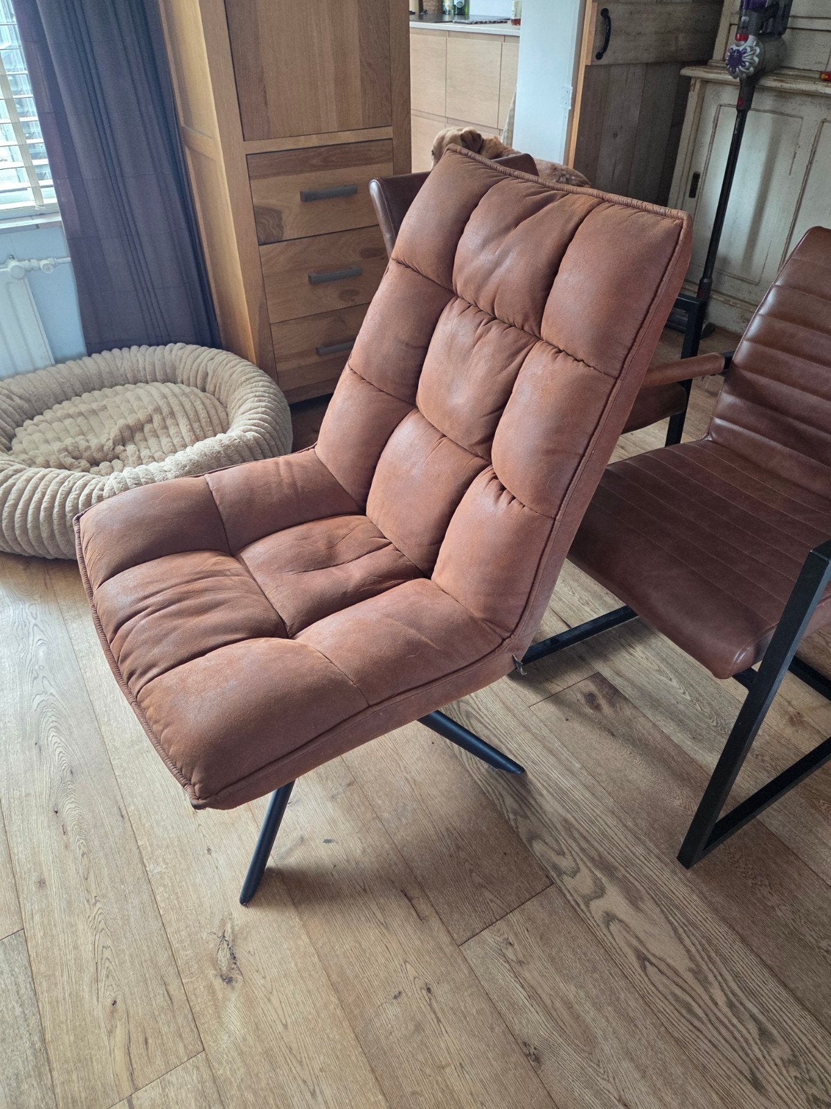 WOOOD fauteuil Jouke cognac draaibaar, Ophalen