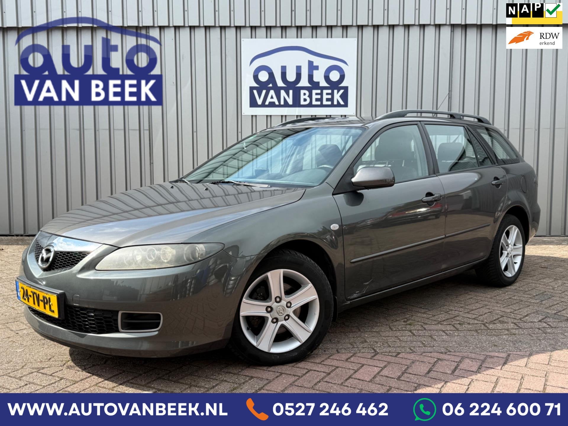 Mazda 6 Sportbreak 2.0 CiTD Ambition|Leder|Trekhaak, Auto's, 1998 cc, Gebruikt, Zwart, 4 cilinders