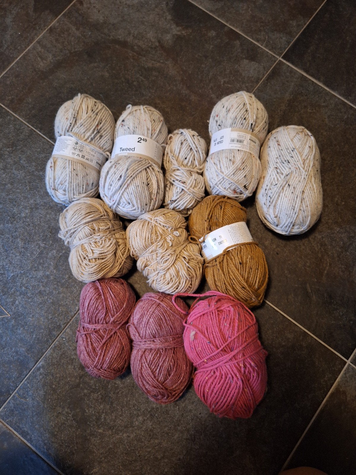 11 bollen diverse tweed garens van Zeeman, Ophalen of Verzenden, Nieuw, Breien of Haken, Wol of Garen