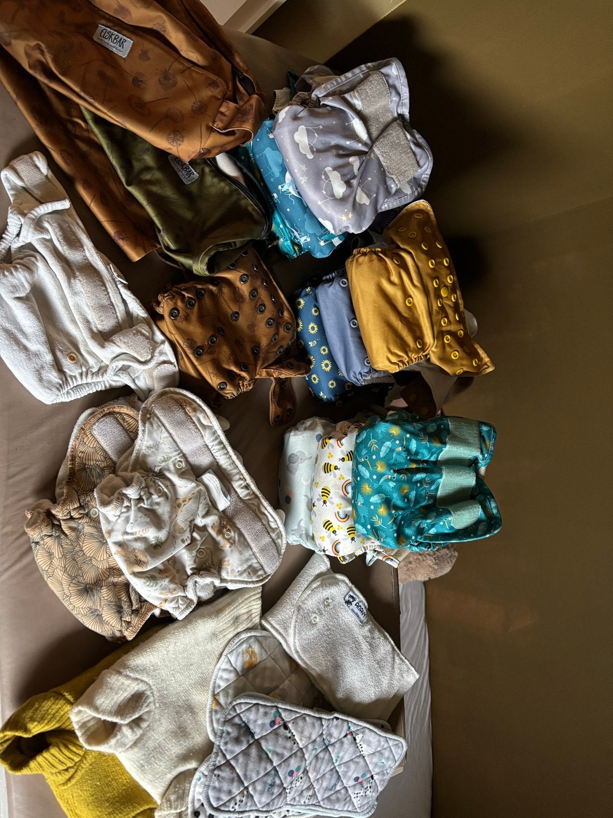 Wasbare luiers maat 1 en 2 - Elskbar, Totbots, Little Lamb,, Ophalen of Verzenden, Gebruikt, Jongen of Meisje