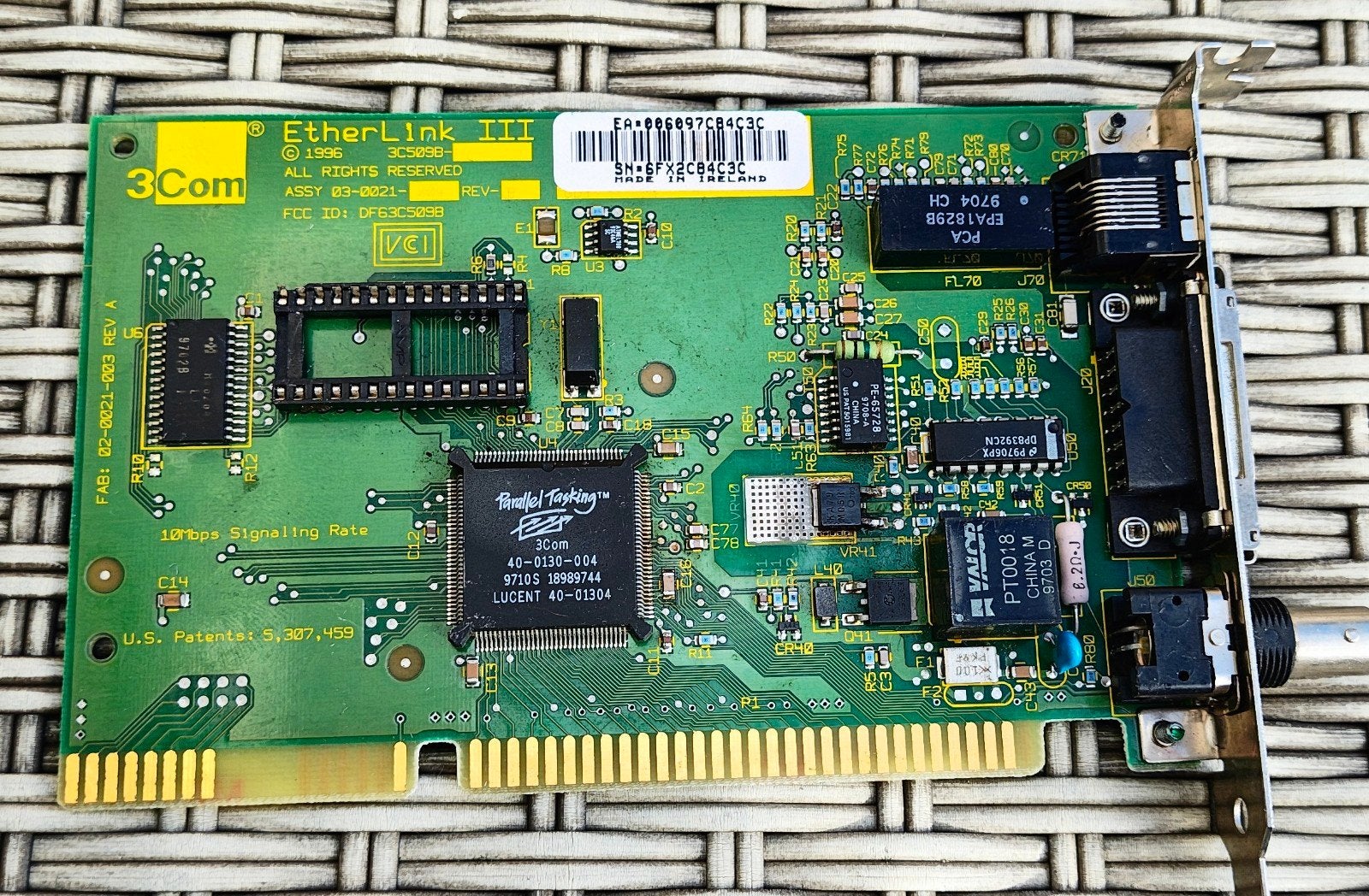 3Com EtherLink III 3C509B-COMBO ISA netwerkkaart – 10 Mbps –, Ophalen of Verzenden