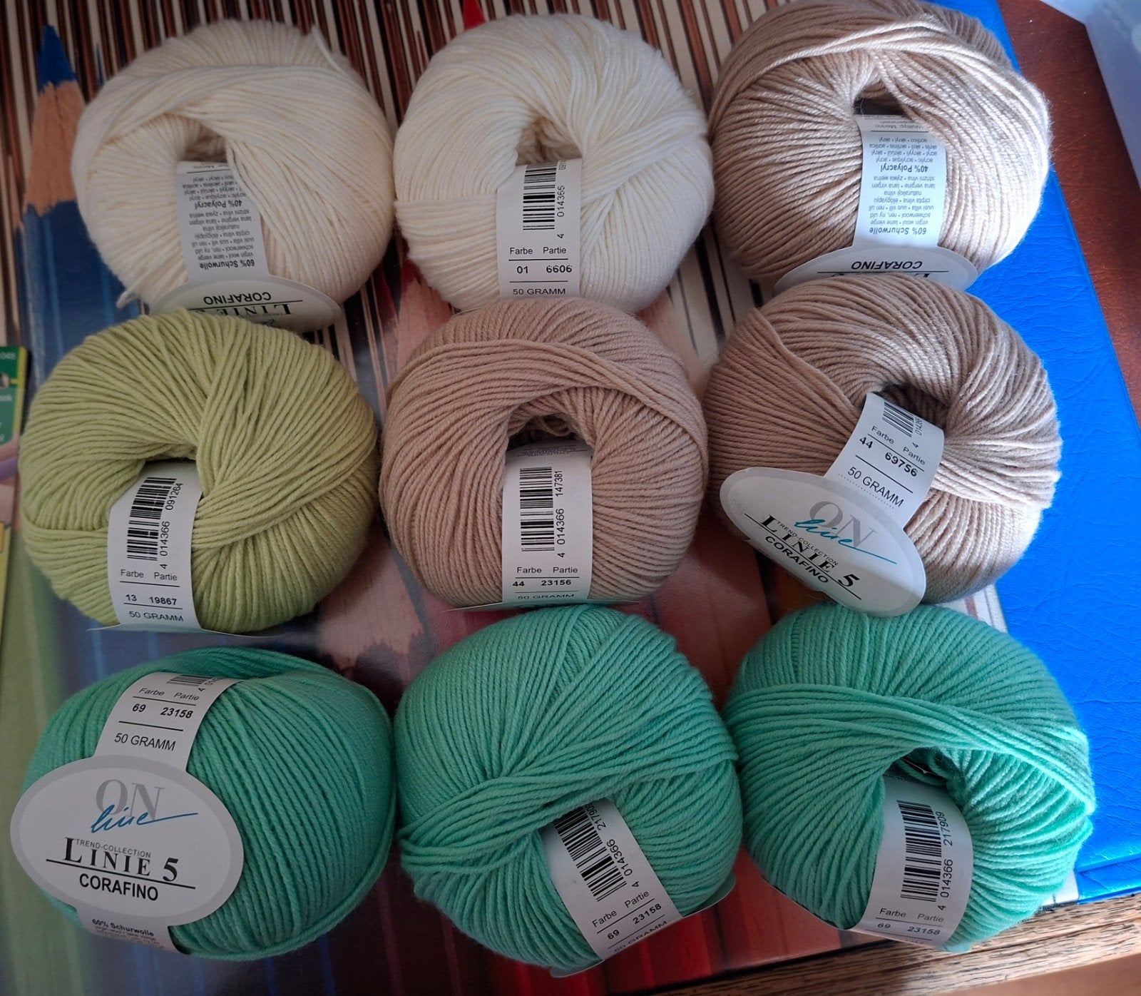 9x50 gram ONline Linie 5 corafino in diverse kleuren, Hobby en Vrije tijd, Breien of Haken, Nieuw, Ophalen of Verzenden, ONline
