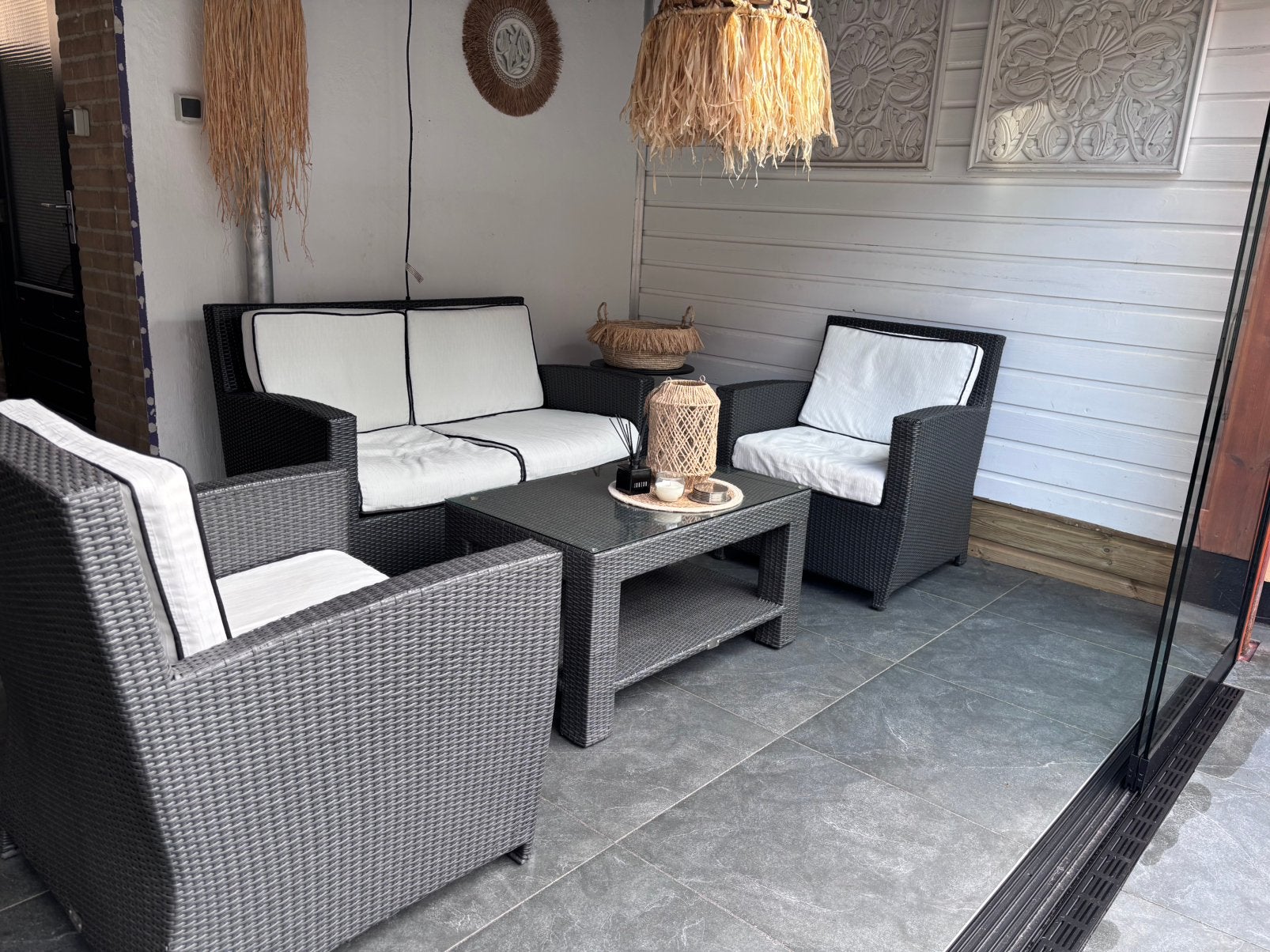 Te koop Loungesetje, Tuin en Terras, Ophalen, 4 zitplaatsen, Gebruikt, Loungeset
