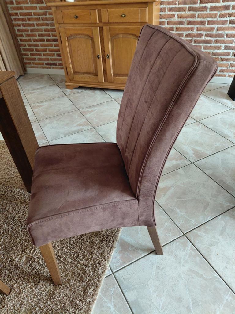 6 stoelen met eikenhouten poot., Ophalen, Bruin, Zo goed als nieuw, Vijf, Zes of meer stoelen