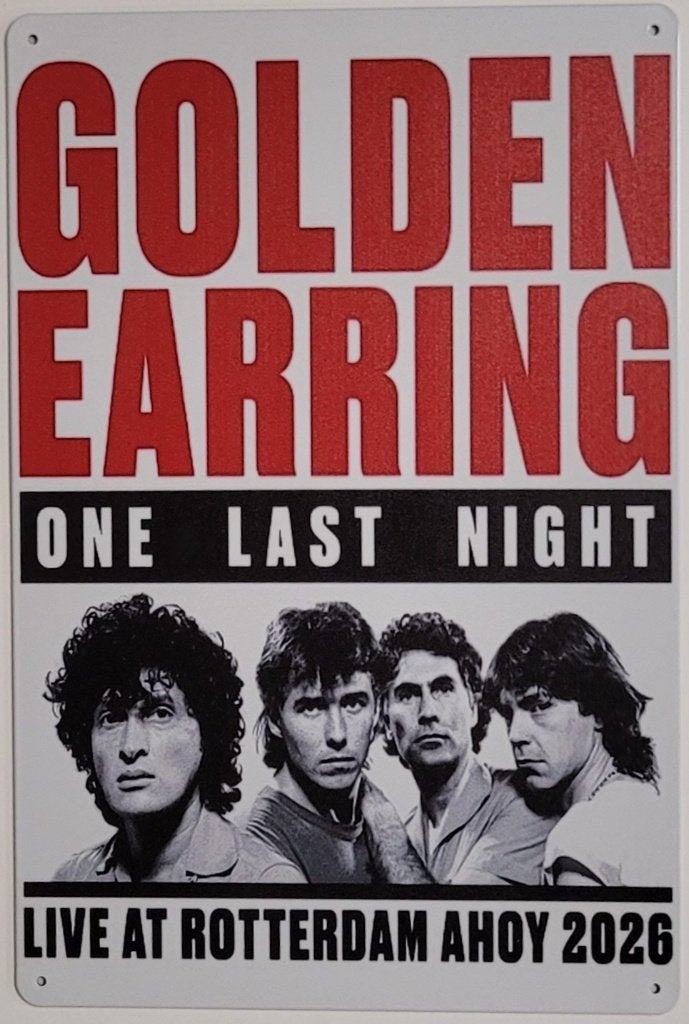 Golden Earring one last night reclamebord van metaal deco, Info@deconoord.nl, Deco Noord, Nieuw, Ophalen of Verzenden