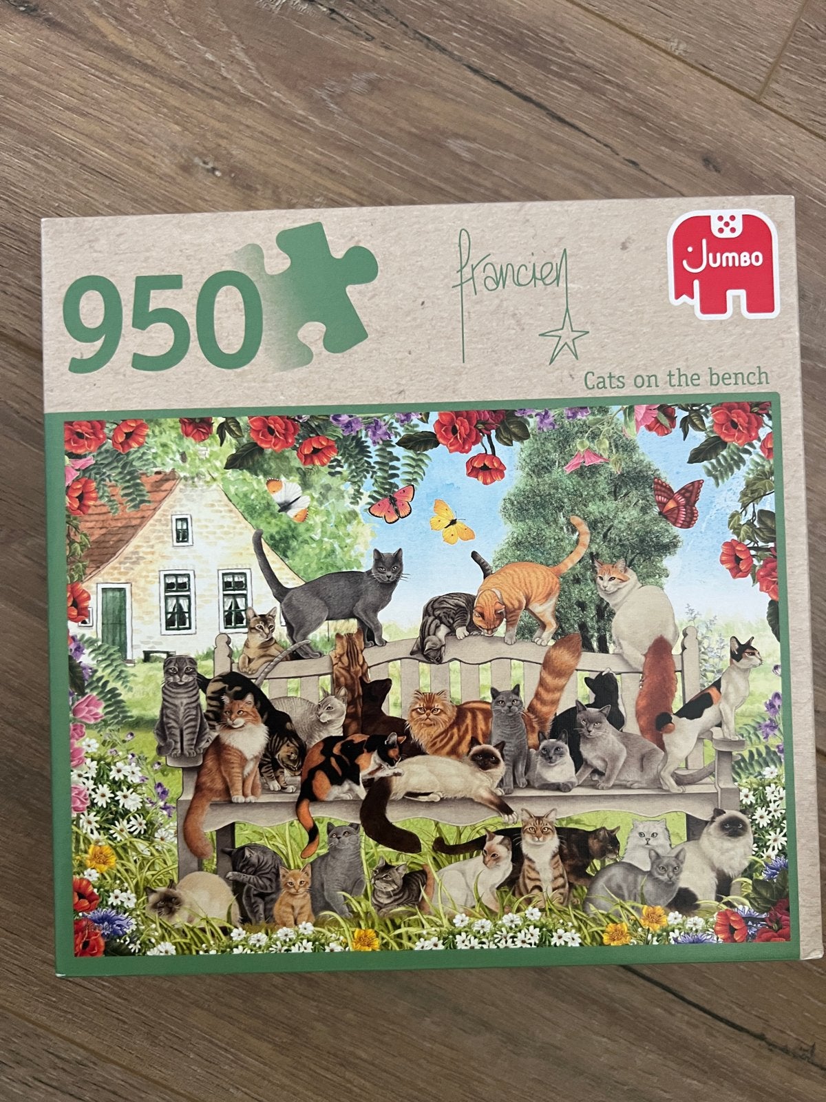 Jumbo Francien's Katten op de bank - 950 stukjes puzzel, Verzenden, 500 t/m 1500 stukjes, Gebruikt, Legpuzzel
