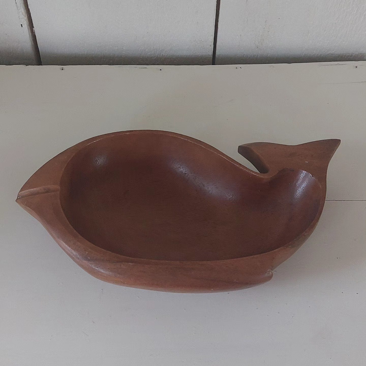 Houten schaal in vorm van walvis hout handwerk natuurlijk, Ophalen of Verzenden