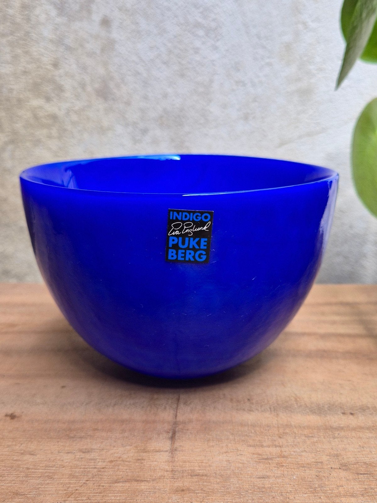 Vintage Pukeberg Indigo Glazen Kom - Kobaltblauw, Antiek en Kunst, Ophalen of Verzenden