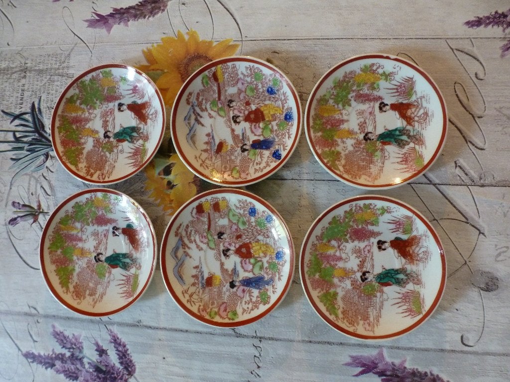 6 Japanse bordjes, Antiek en Kunst, Ophalen of Verzenden
