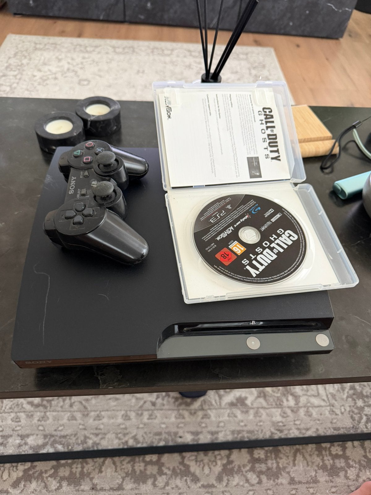 Playstation 3 + controller + cod ghosts, Ophalen, Gebruikt, Met 1 controller, Phat