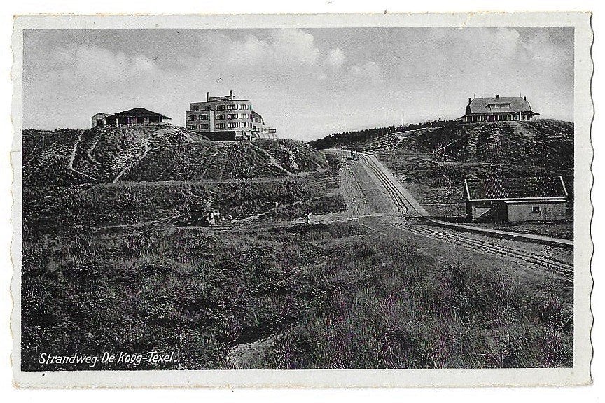 AK Texel, de Koog - Strandweg, Verzenden, 1920 tot 1940, Gelopen, Waddeneilanden