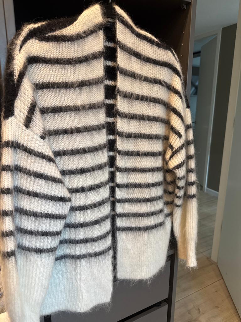 AllSaints gestreepte mohair trui - Maat M, Kleding | Dames, Truien en Vesten, Ophalen of Verzenden, Zo goed als nieuw, Maat 38/40 (M)