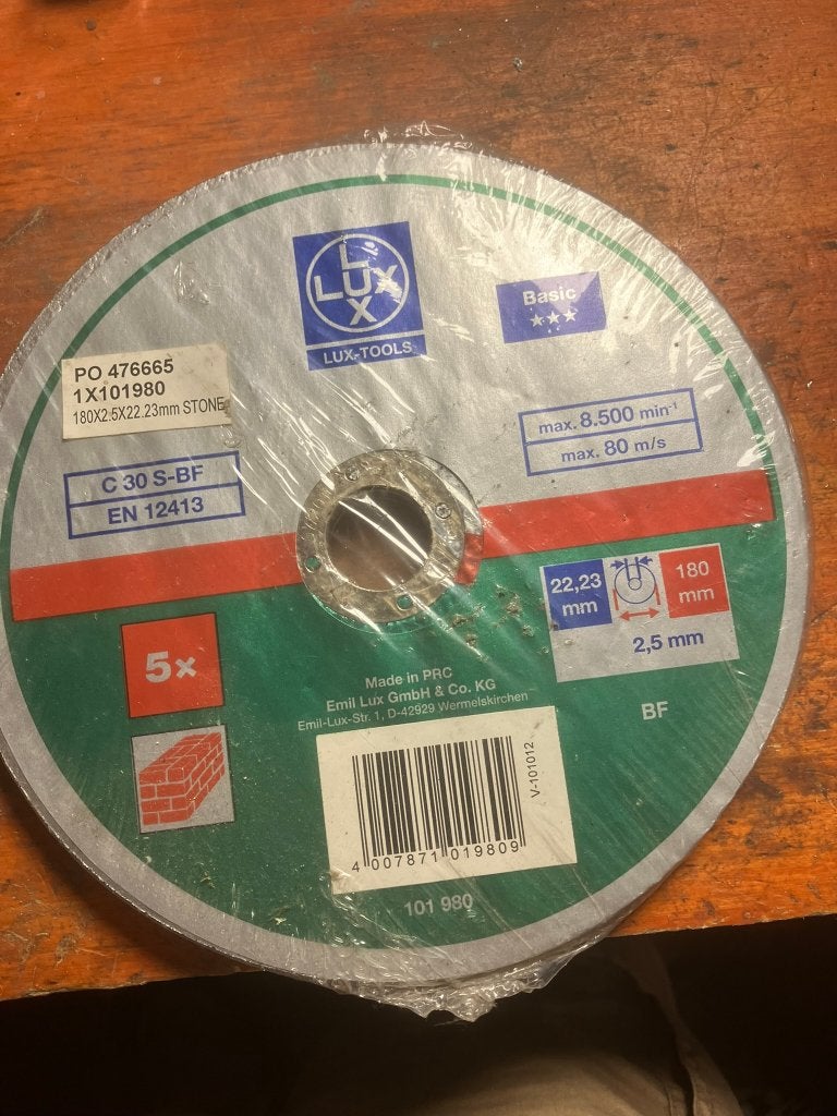 Slijpschijven steen 180 mm, Ophalen of Verzenden, Nieuw, Minder dan 700 watt, Overige typen
