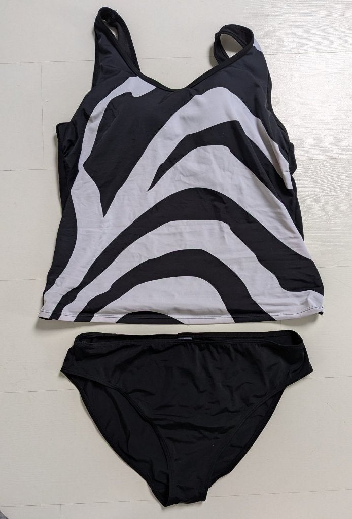 BonPrix BPC tankini zwart wit 46D, Zwart, Ophalen of Verzenden, Zo goed als nieuw, BPC