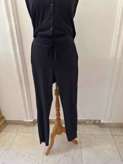 Travelstof krijtstreep skinny broek Studio Anneloes, Studio Anneloes, Zwart, Maat 42/44 (L), Ophalen of Verzenden