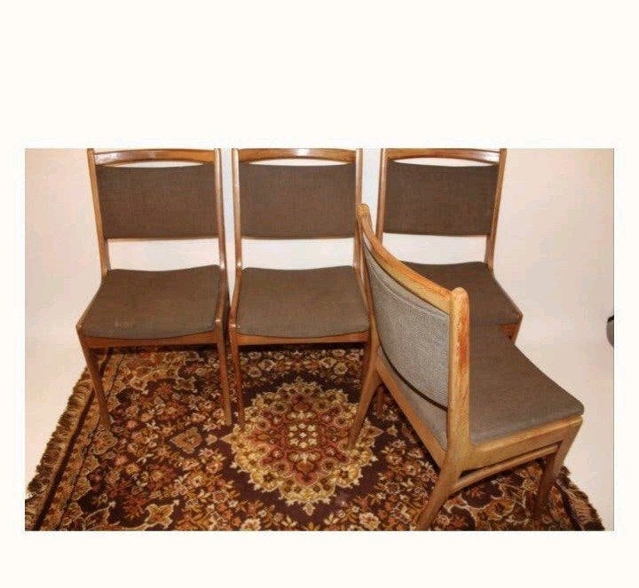 Vintage Deens Design Stoelen - Opknapper, Gebruikt, Bruin, Ophalen of Verzenden, Vier