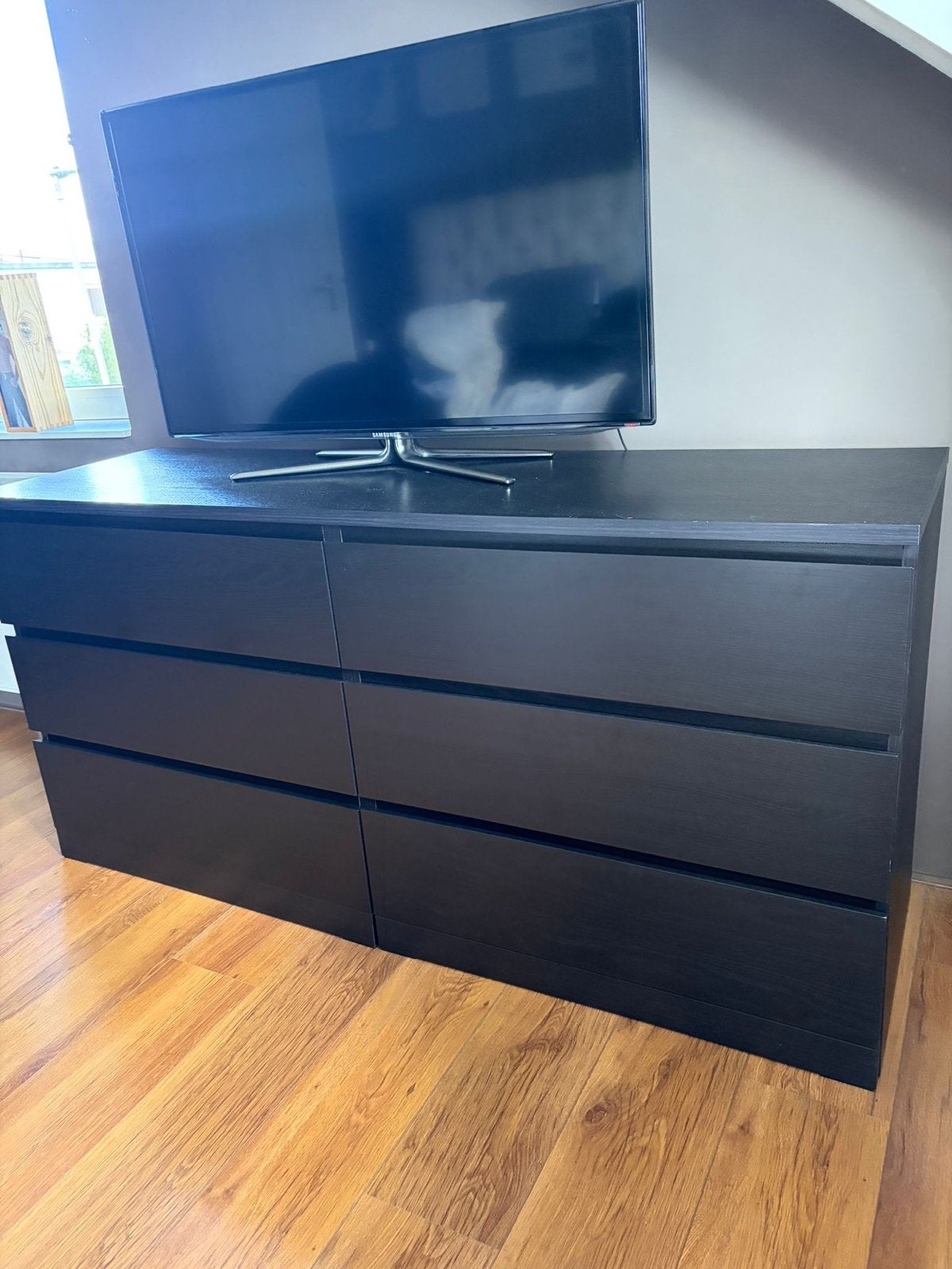 IKEA MALM ladekast met 6 laden, zwartbruin, Gebruikt, 5 laden of meer, 150 tot 200 cm, Ophalen of Verzenden