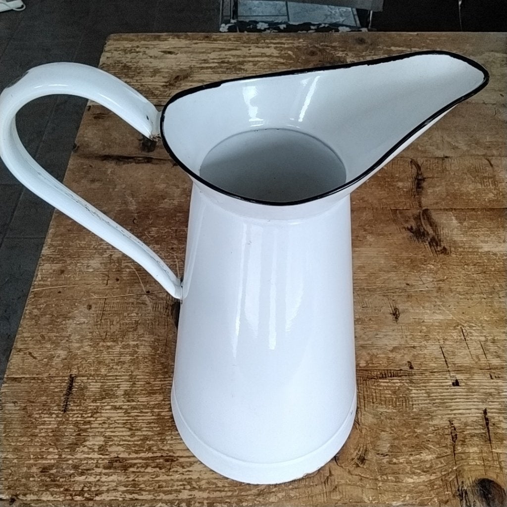 Leuke emaille brocante franse kan  -  36 cm hoogte, Ophalen of Verzenden