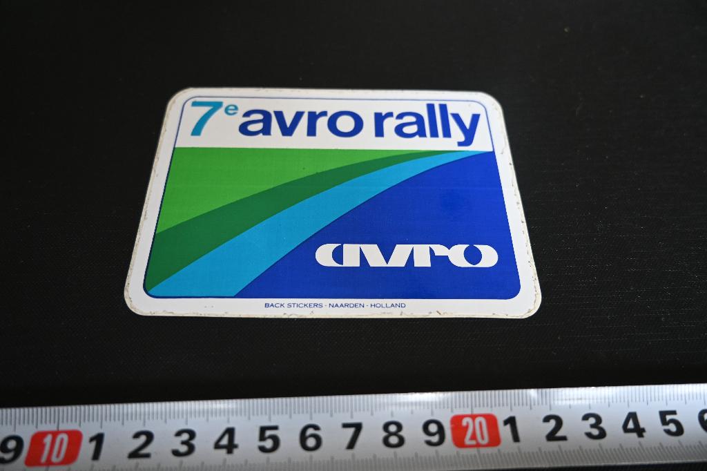 sticker Omroep AVRO 7e Avro Rally, Ophalen, Zo goed als nieuw