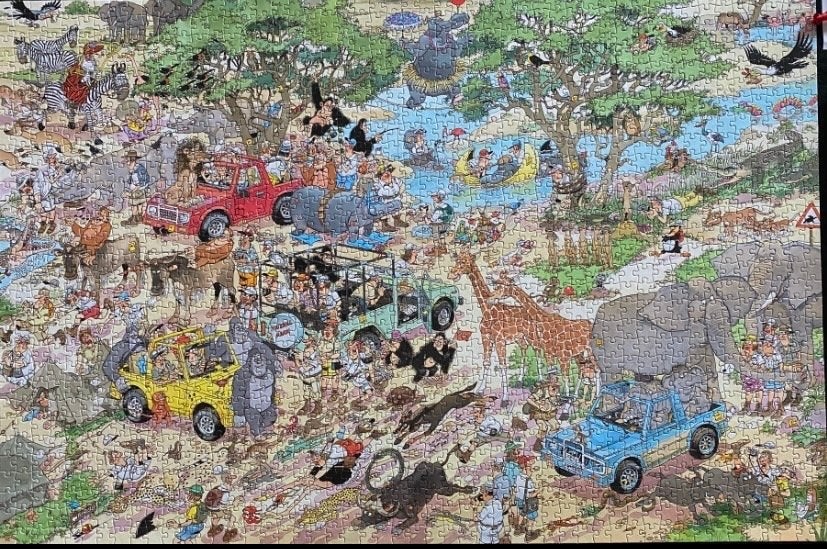 Jumbo Jan van Haasteren Puzzel - De Safari 1500 stukjes, Ophalen, 500 t/m 1500 stukjes, Zo goed als nieuw, Legpuzzel
