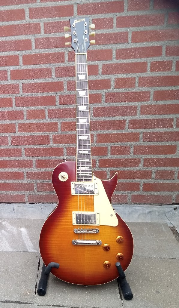 Vintage V100 ice team flame Les Paul, Ophalen, Gebruikt, Solid body, Overige merken
