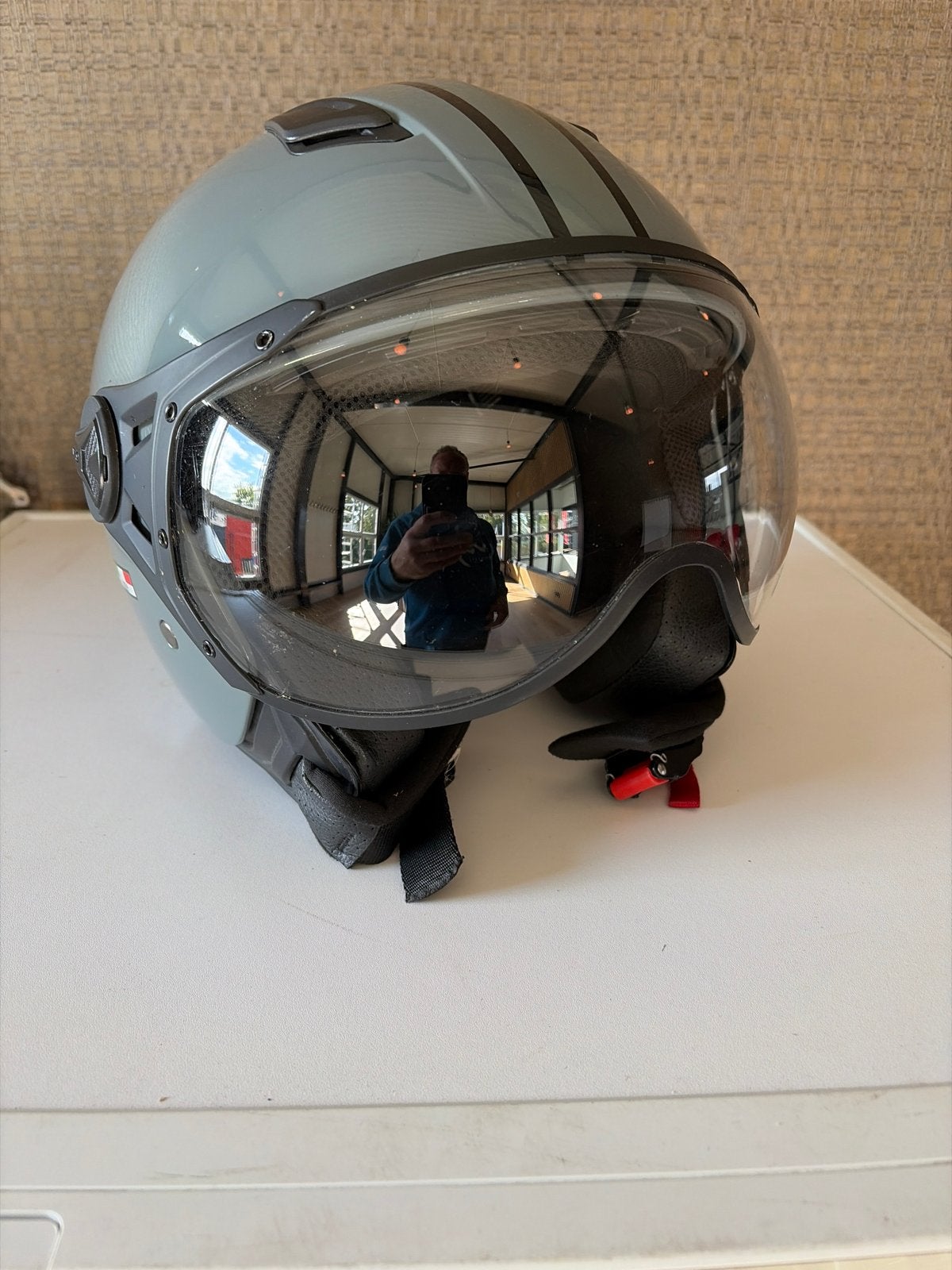 Retro Motorfiets Helm Vito Moda Maat L Nardo Grey, Overige merken, Heren, Jethelm, Ophalen of Verzenden