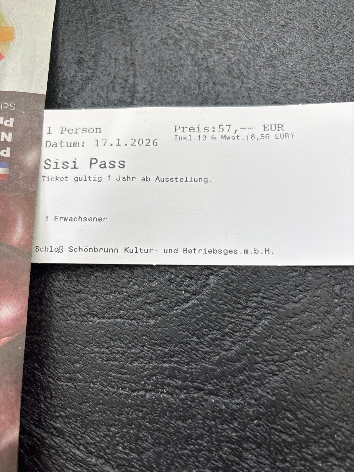 Sisi Pass Wenen, Tickets en Kaartjes, Drie personen of meer, Ticket of Toegangskaart