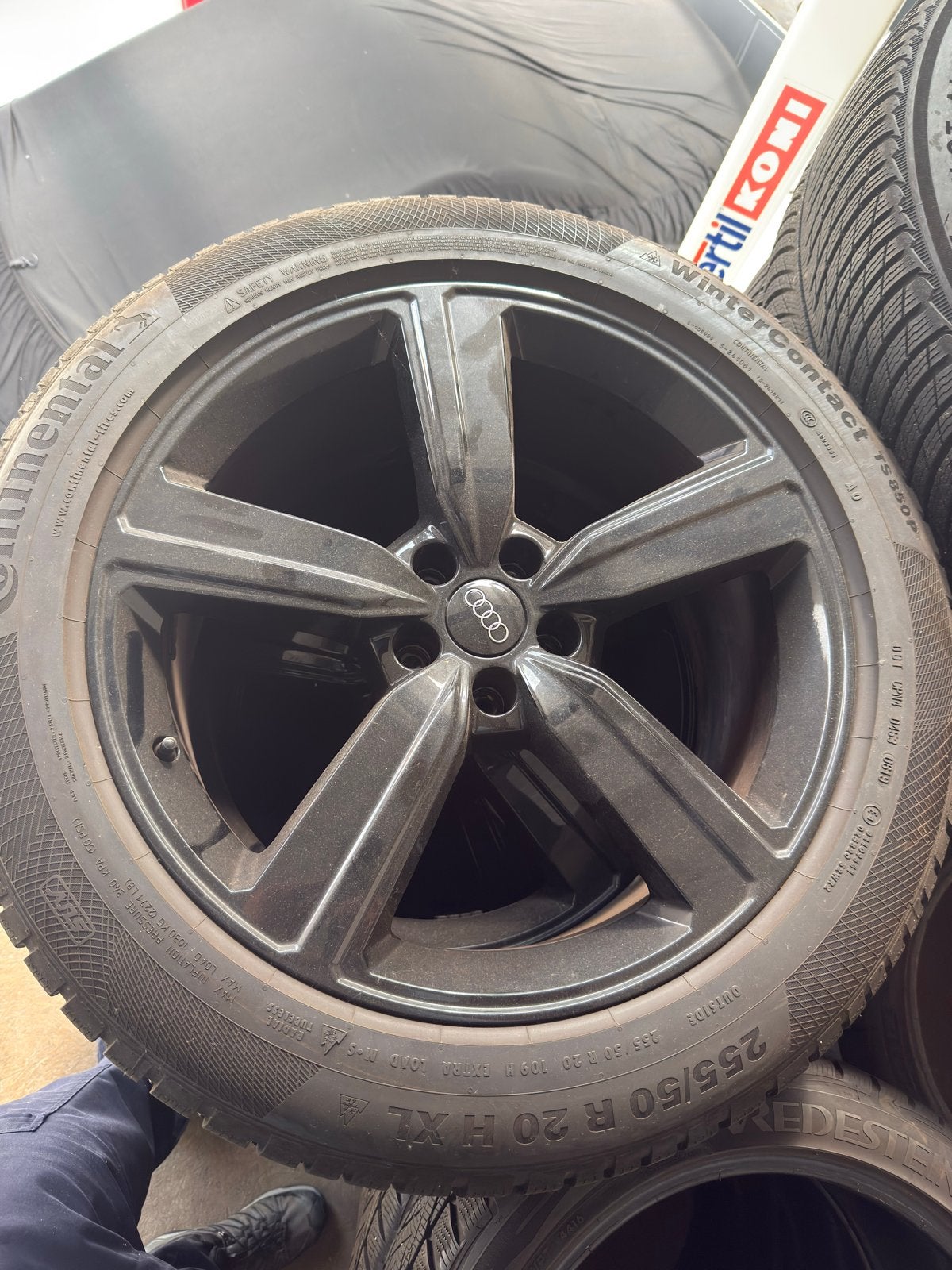 Audi E-tron 20 inch winterbanden met velgen - Continental, Ophalen, Gebruikt, 255 mm, Banden en Velgen