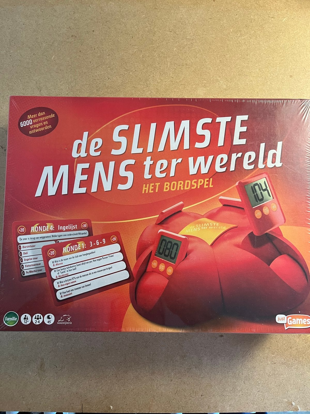 De Slimste Mens ter Wereld - Het Bordspel (Nieuw), Hobby en Vrije tijd, Drie of vier spelers, Ophalen, Nieuw