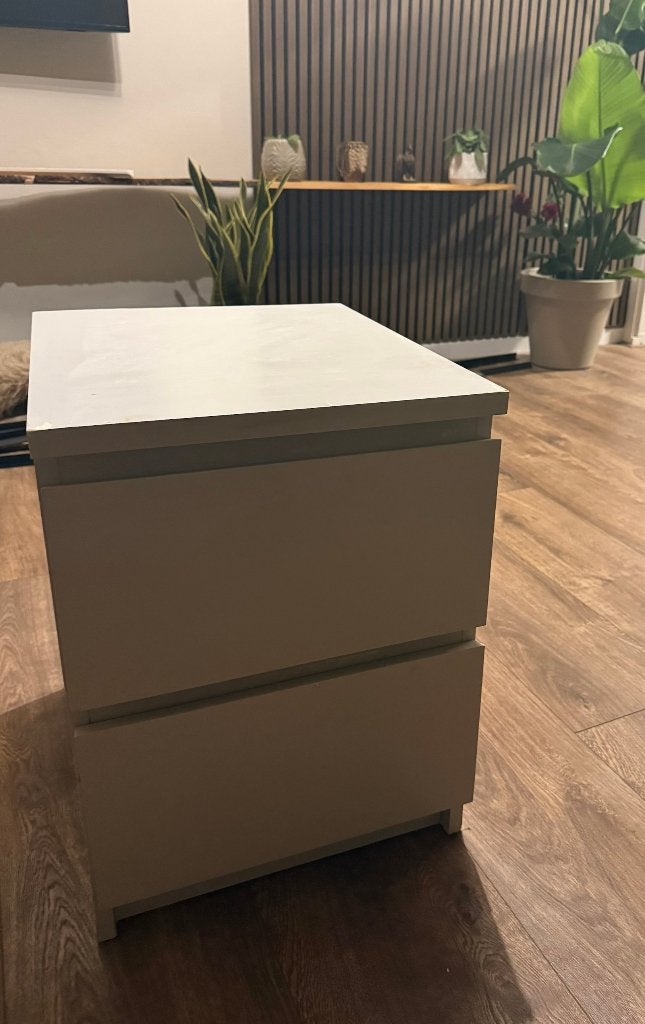 IKEA Malm ladekast wit - met hoge kast erbij samen 15 euro, Ophalen, Minder dan 50 cm, Gebruikt, 1 of 2 laden