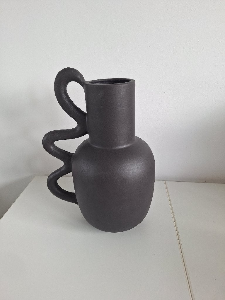 Te koop vaas zwart, Ophalen, Overige materialen, 32 cm, Zwart