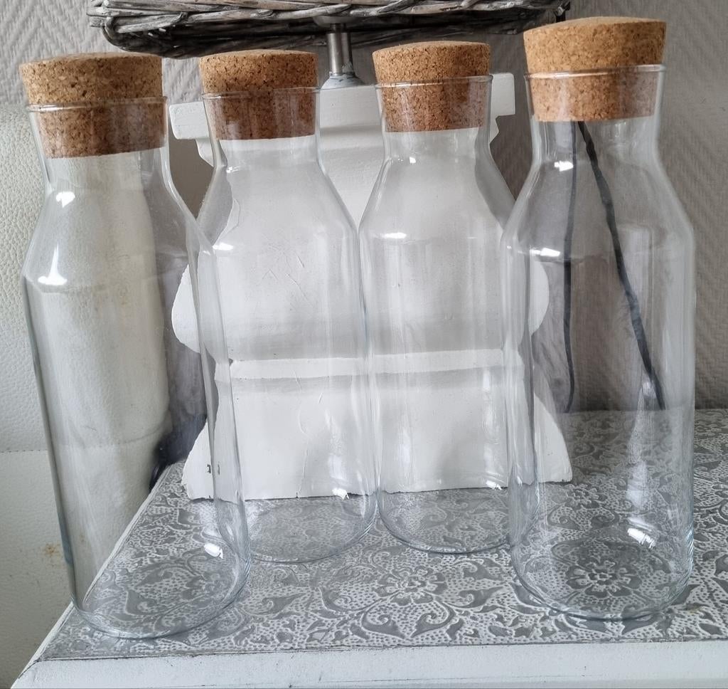 Ikea flessen karaffen kurk 1 liter, Huis en Inrichting, Ophalen of Verzenden, Zo goed als nieuw