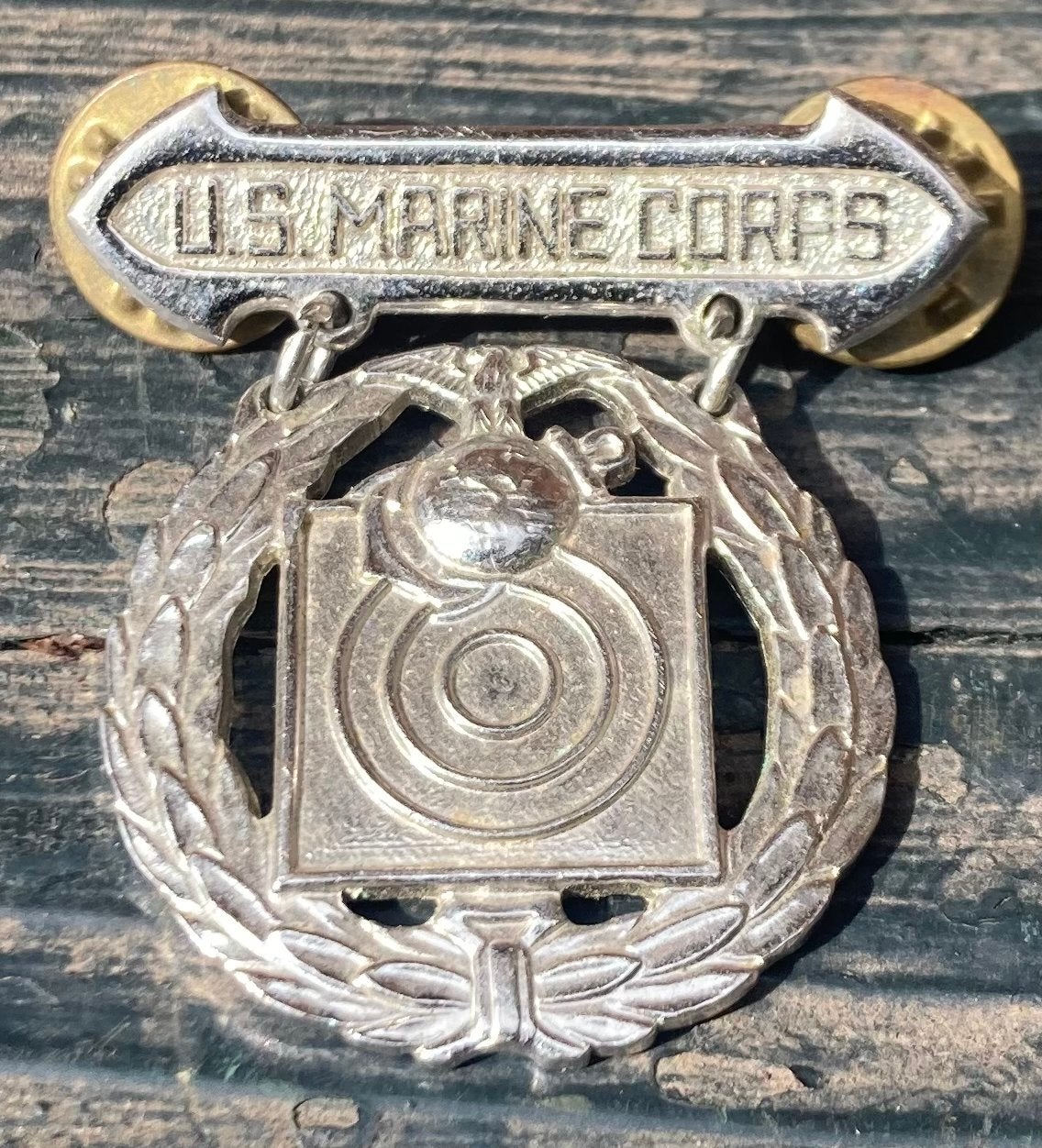 USA Marine Corps Schutters Speld - Origineel uit verzameling, Ophalen of Verzenden, Marine, Amerika, Lintje, Medaille of Wings